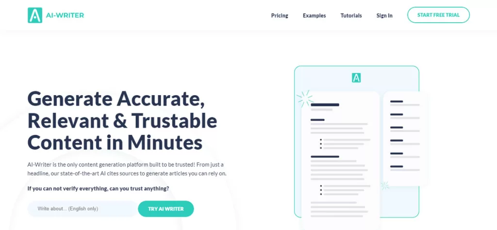 AI Writer Content Writing Tool