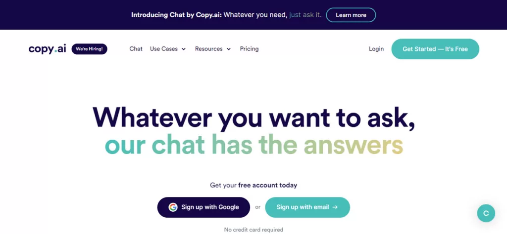 Copy AI Content Writing Tool