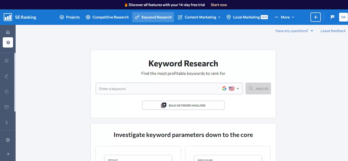 SE Ranking Keyword-Research