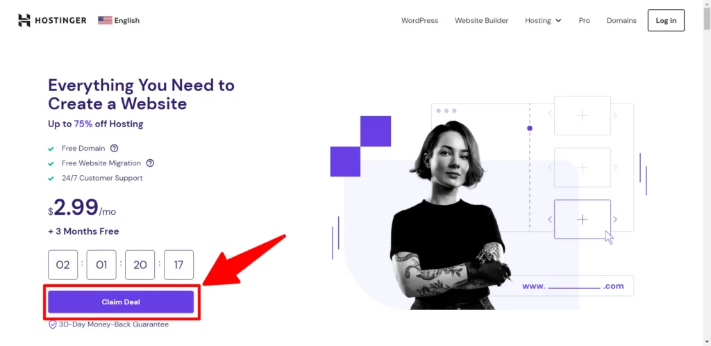 Account setup on Hostinger Hosting 1